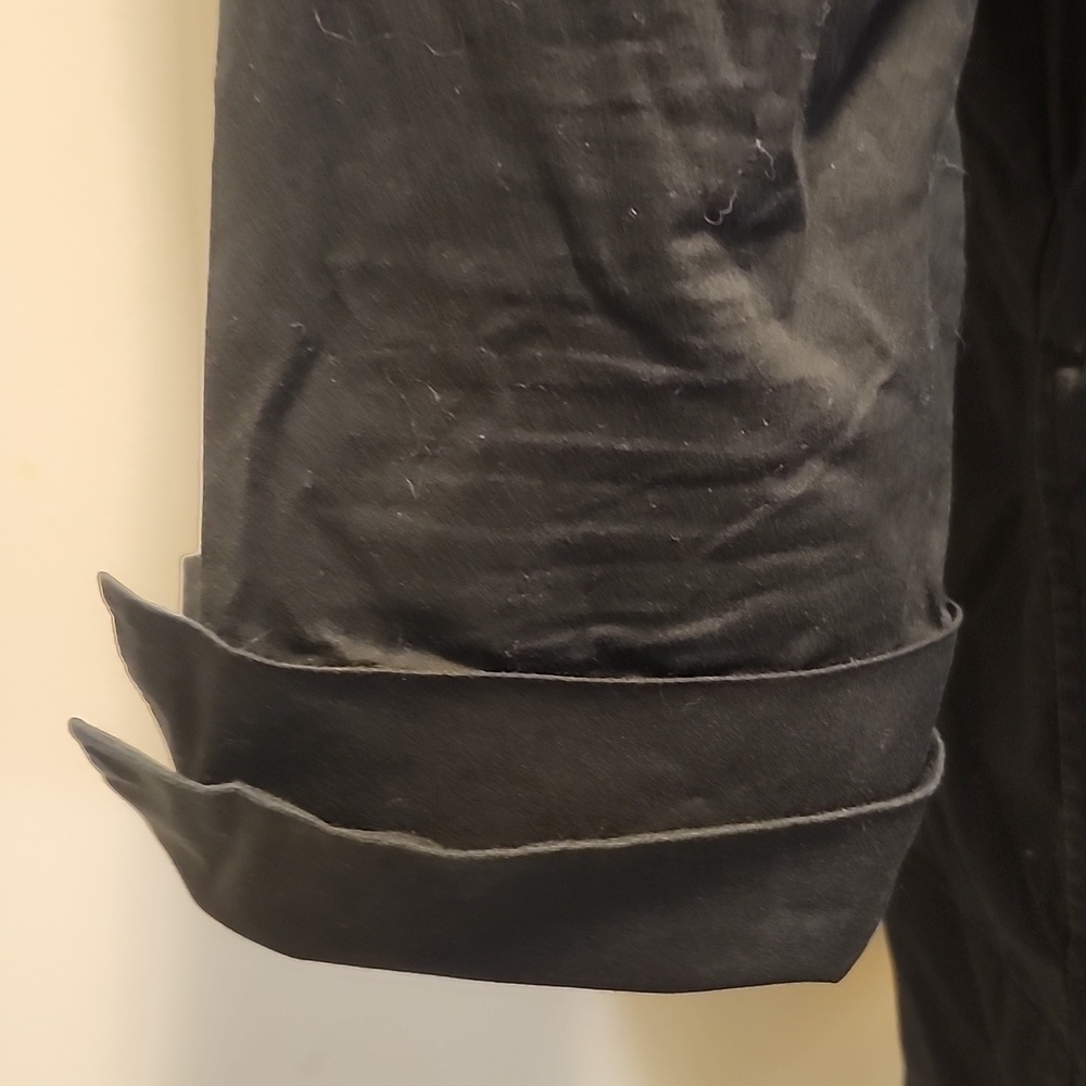INAE Cotton Blend Shirt Mini Dress Medium Pockets Black - Picture 3 of 10